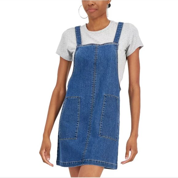TINSELTOWN Juniors' Denim Pullover Pinafore Dress NWT - Picture 8 of 10